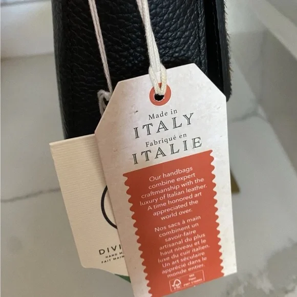 🆕 DIVINA FIRENZE 🇮🇹 Black Leather Leopard Fur Flap Shoulder/Crossbody Bag - Picture 8 of 15